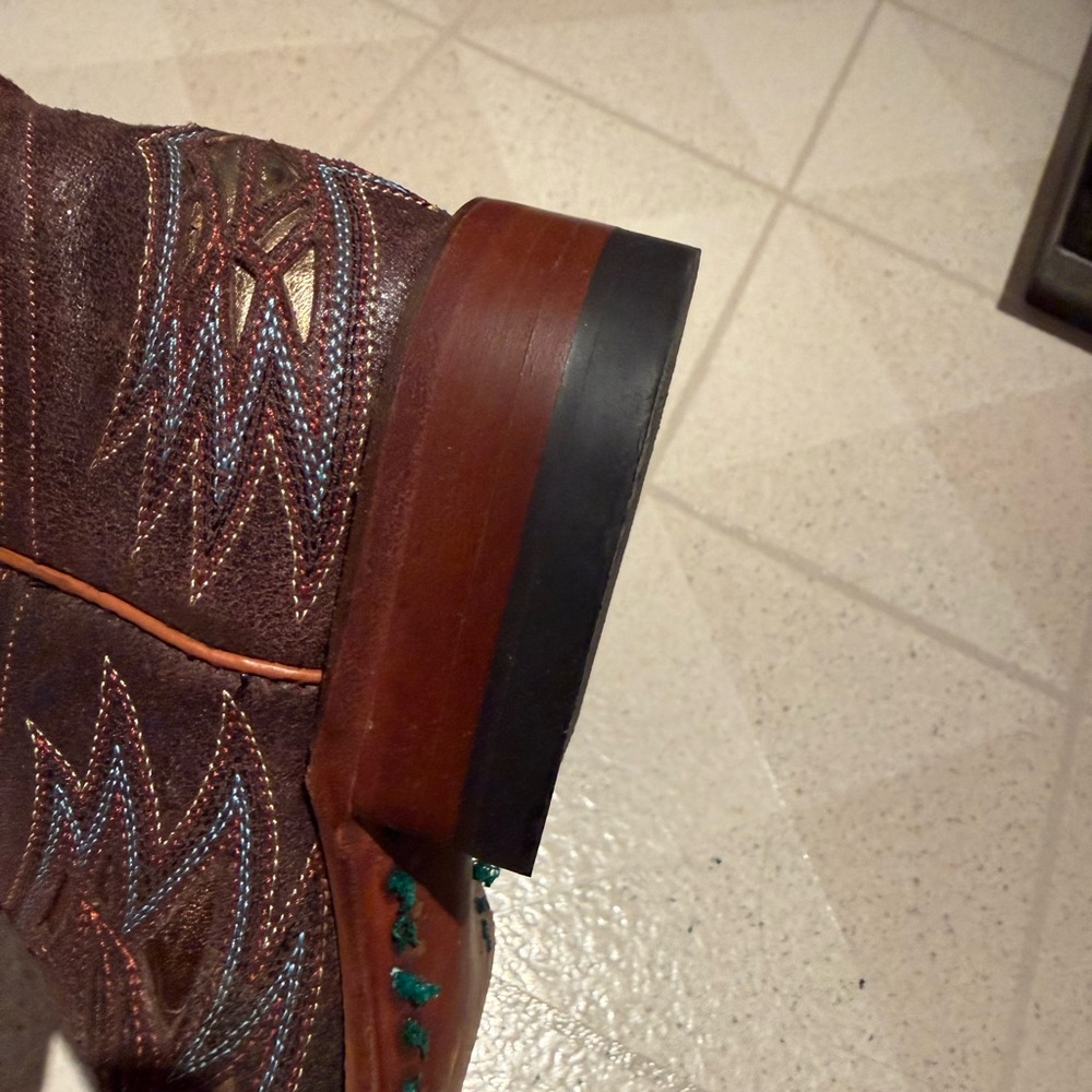 Lucchese Dark Brown Leather Boots - Picture 9 of 16